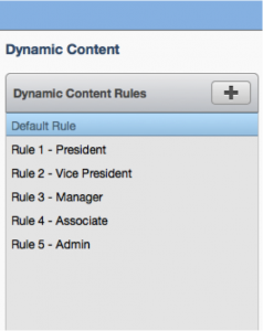 Dynamic Content Rules